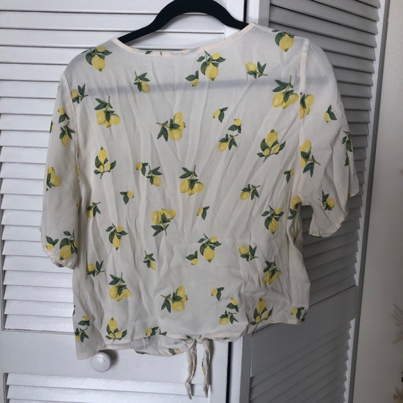 ELODIE Lemon Crop Button Down - Picture 5 of 5